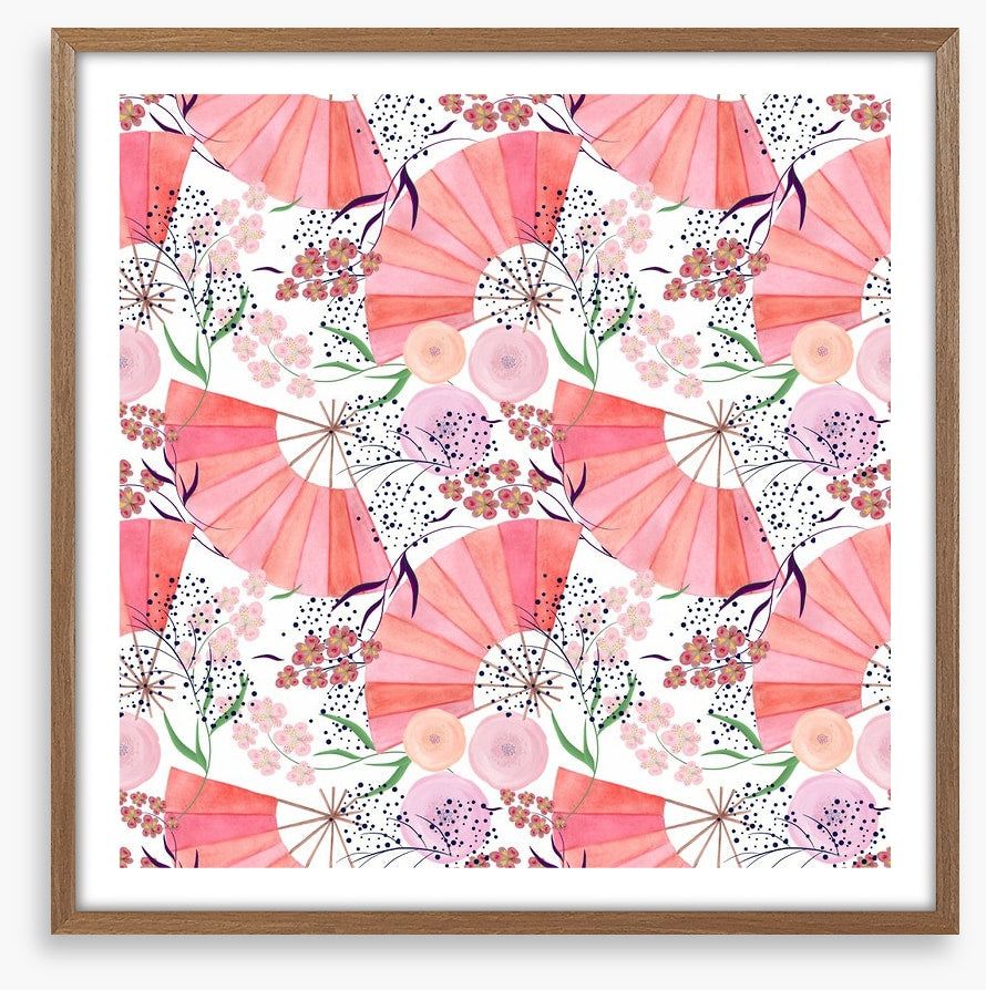 Floral folding fans