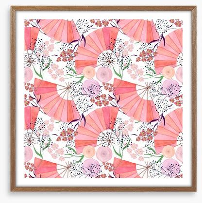 Floral folding fans