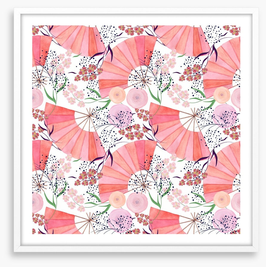 Floral folding fans