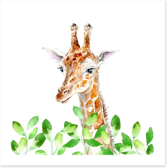 Green leaf giraffe
