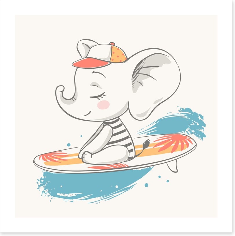 Surfing elephant