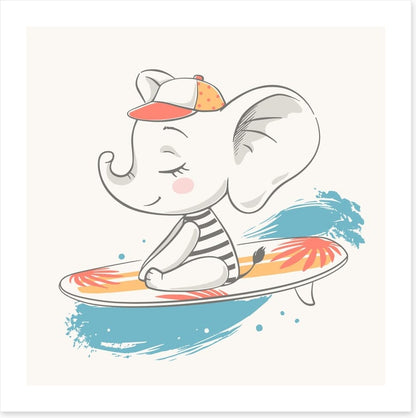 Surfing elephant