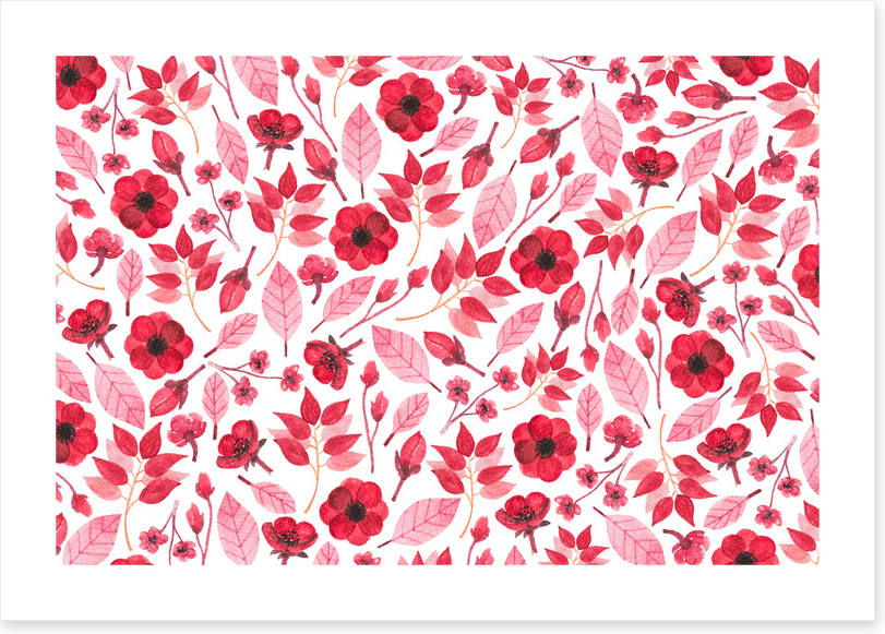 Red petal leaves
