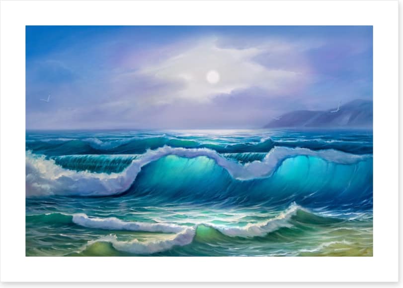 Moonlit waves