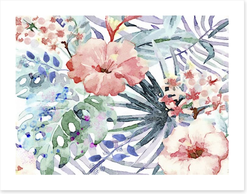 Ferns and flowers