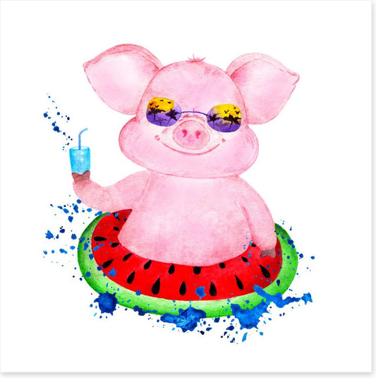 Piggy in the pool