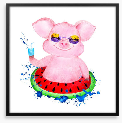 Piggy in the pool