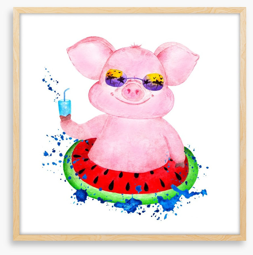 Piggy in the pool