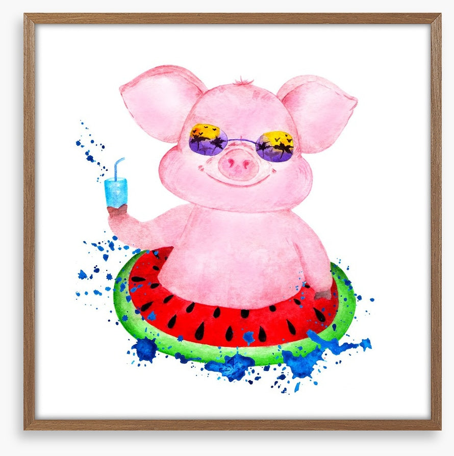 Piggy in the pool