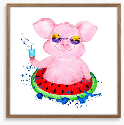 Piggy in the pool
