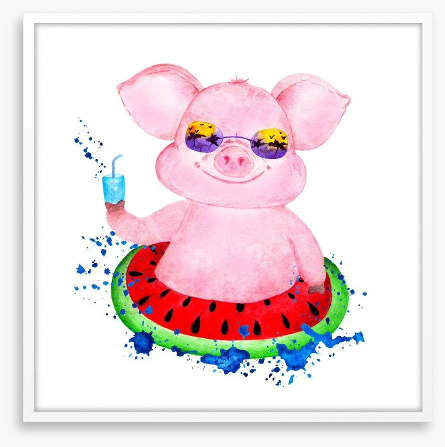 Piggy in the pool