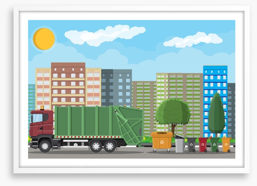 The recycling truck