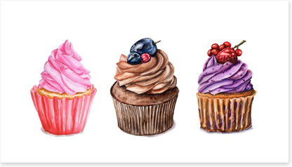 Three berry cupcakes
