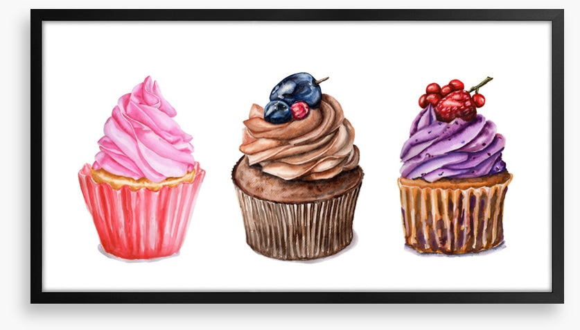 Three berry cupcakes
