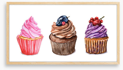 Three berry cupcakes