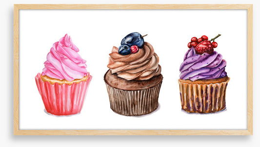 Three berry cupcakes