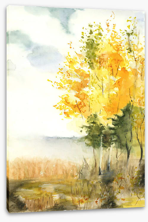 Golden birch leaves