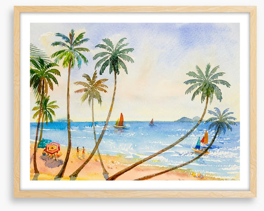 Between the palms