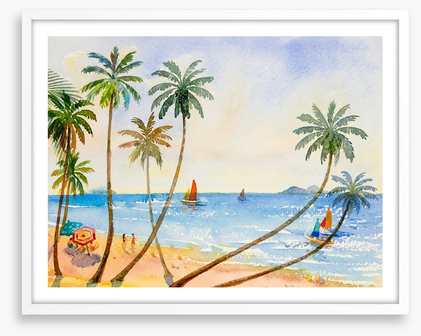 Between the palms