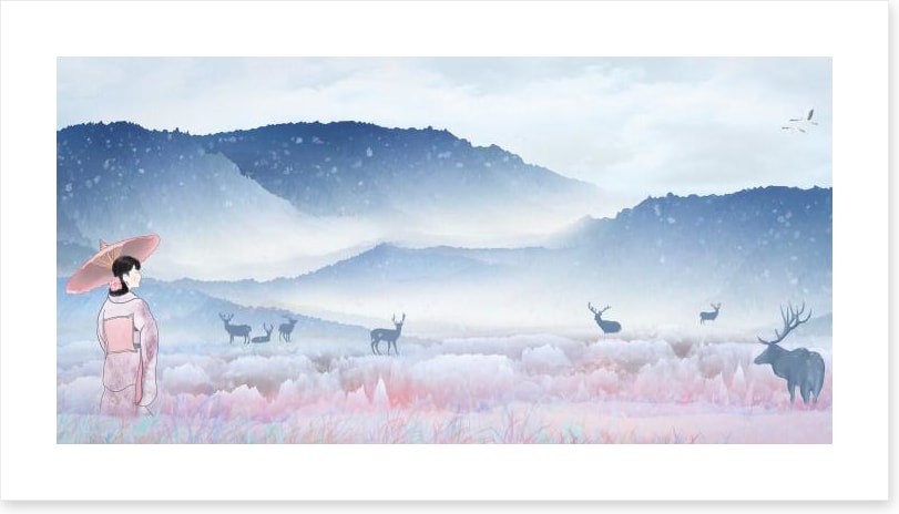 Pink dawn in the valley