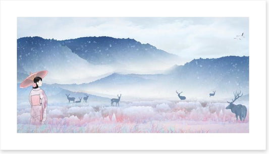 Pink dawn in the valley