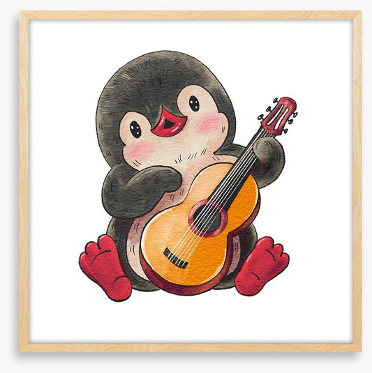 Pingu plays guitar