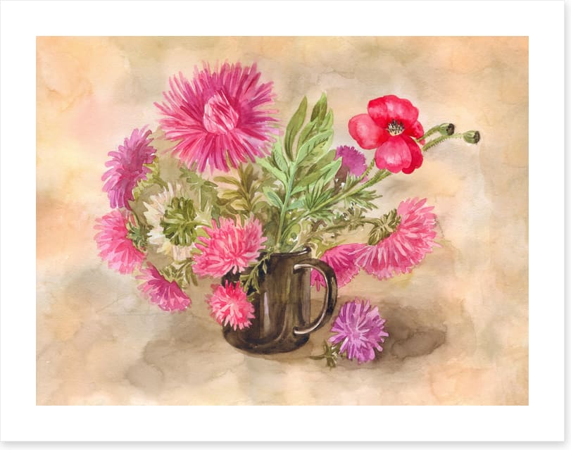 Black mug asters