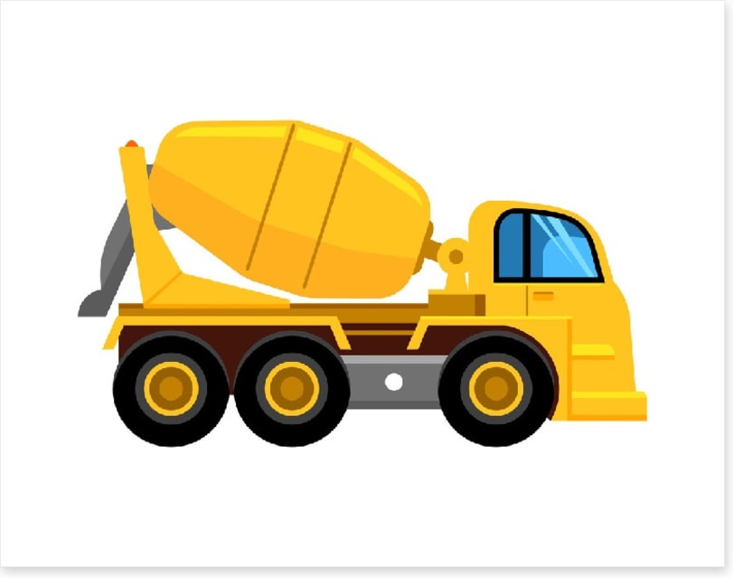 Yellow cement mixer