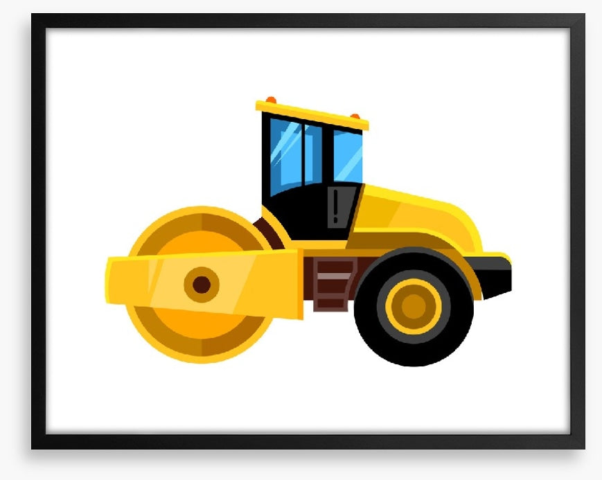 Yellow road roller