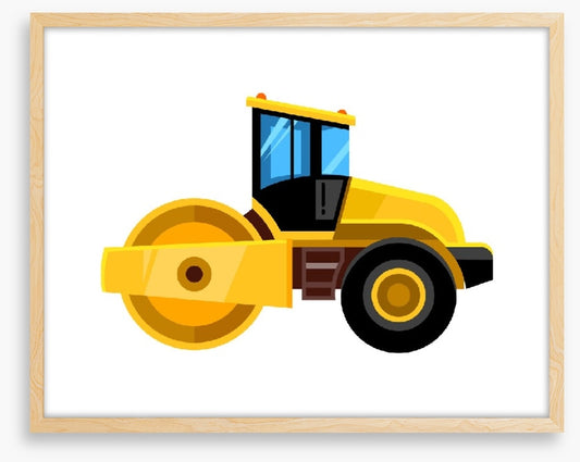 Yellow road roller
