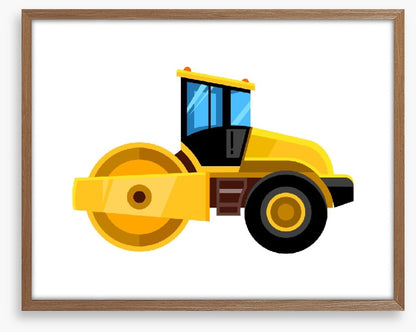 Yellow road roller