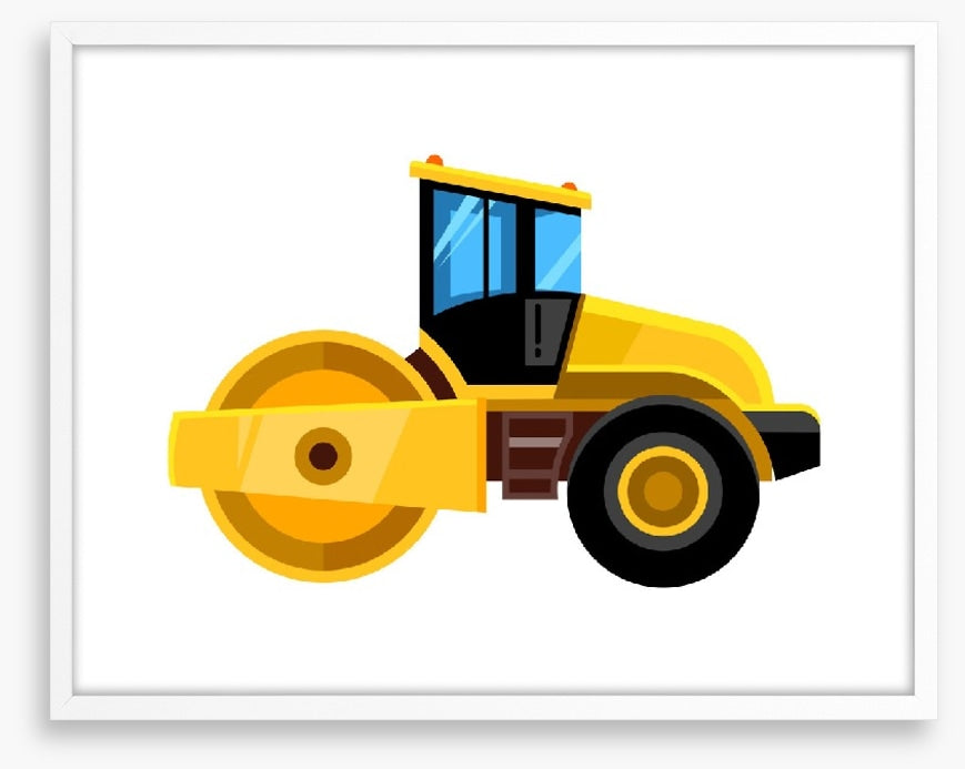 Yellow road roller