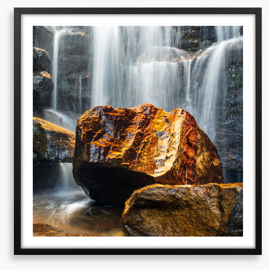 Golden rock waterfall