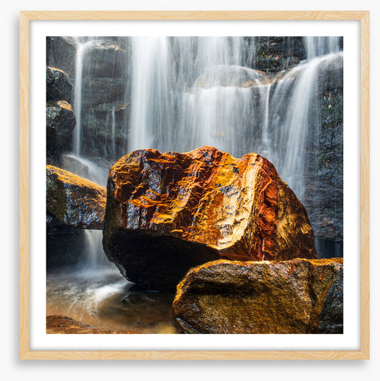 Golden rock waterfall