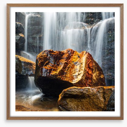 Golden rock waterfall
