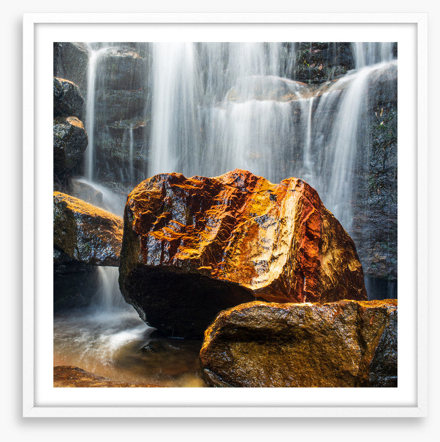 Golden rock waterfall