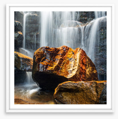 Golden rock waterfall