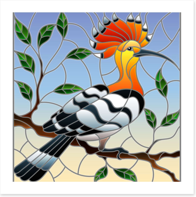 Hoopoe branch window