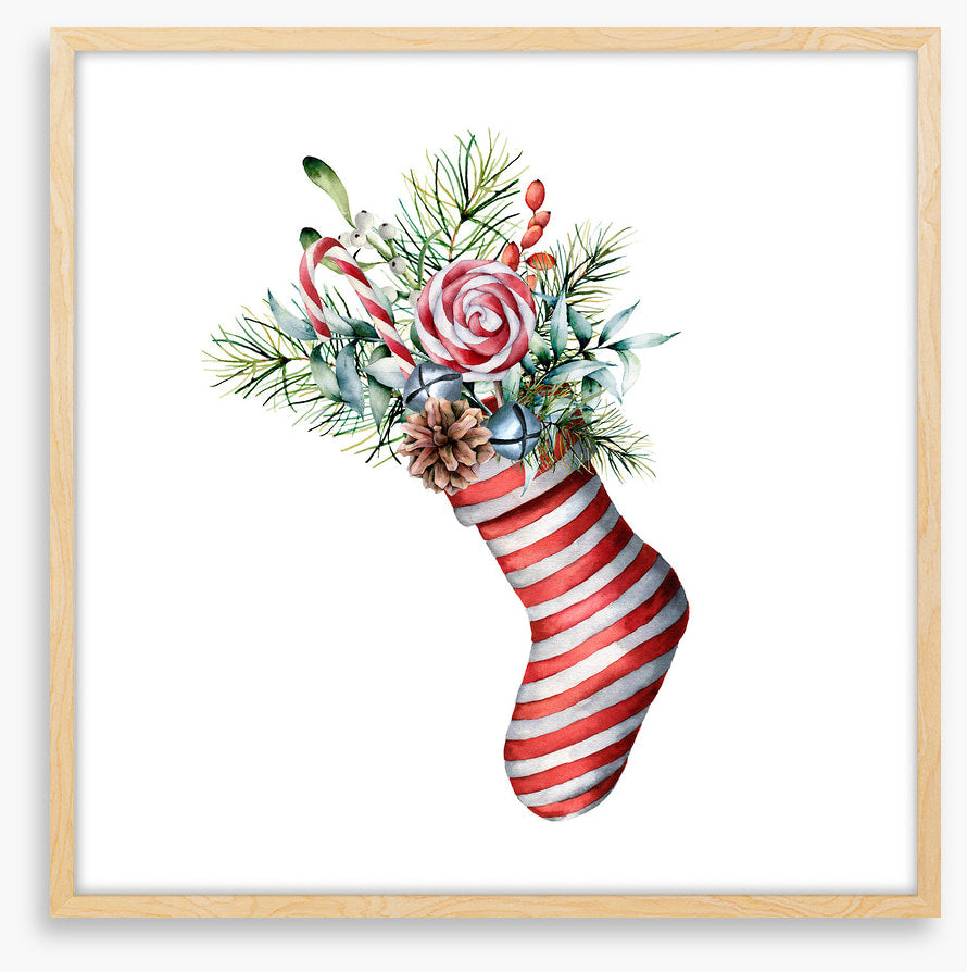 In the striped stocking
