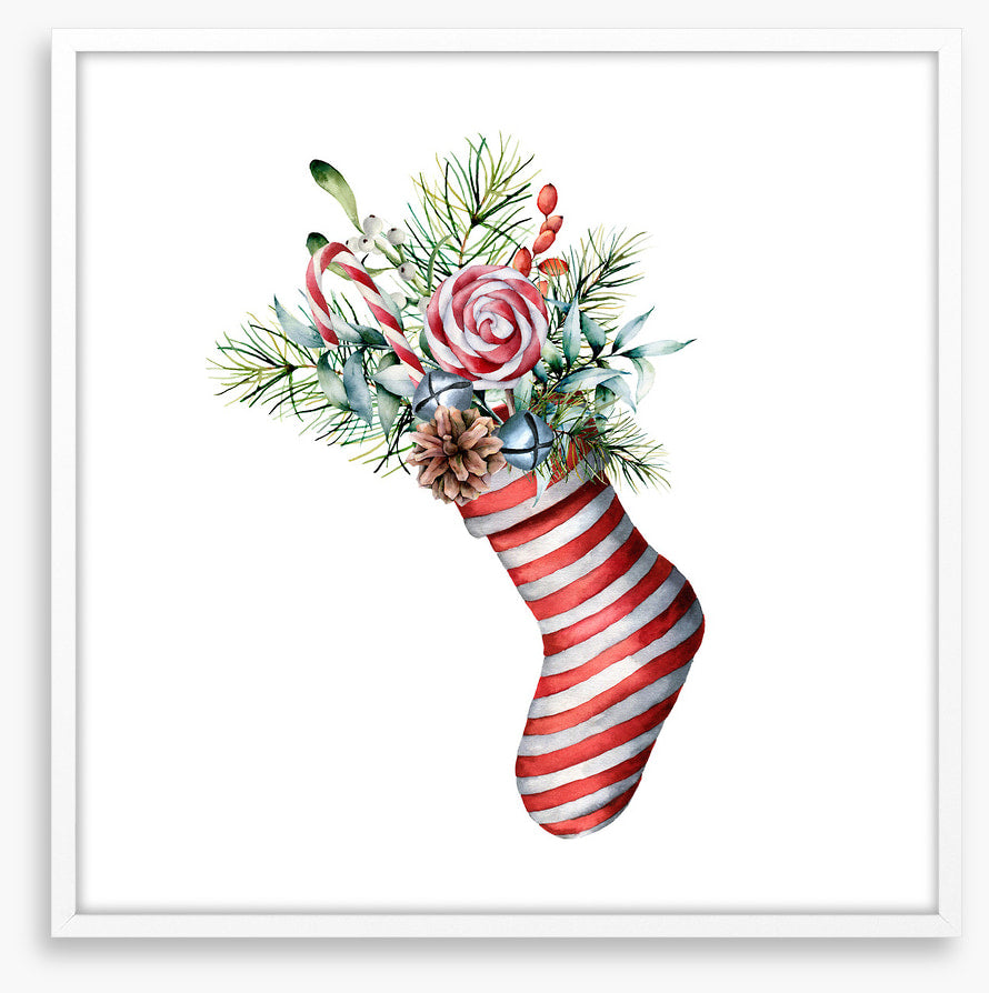 In the striped stocking