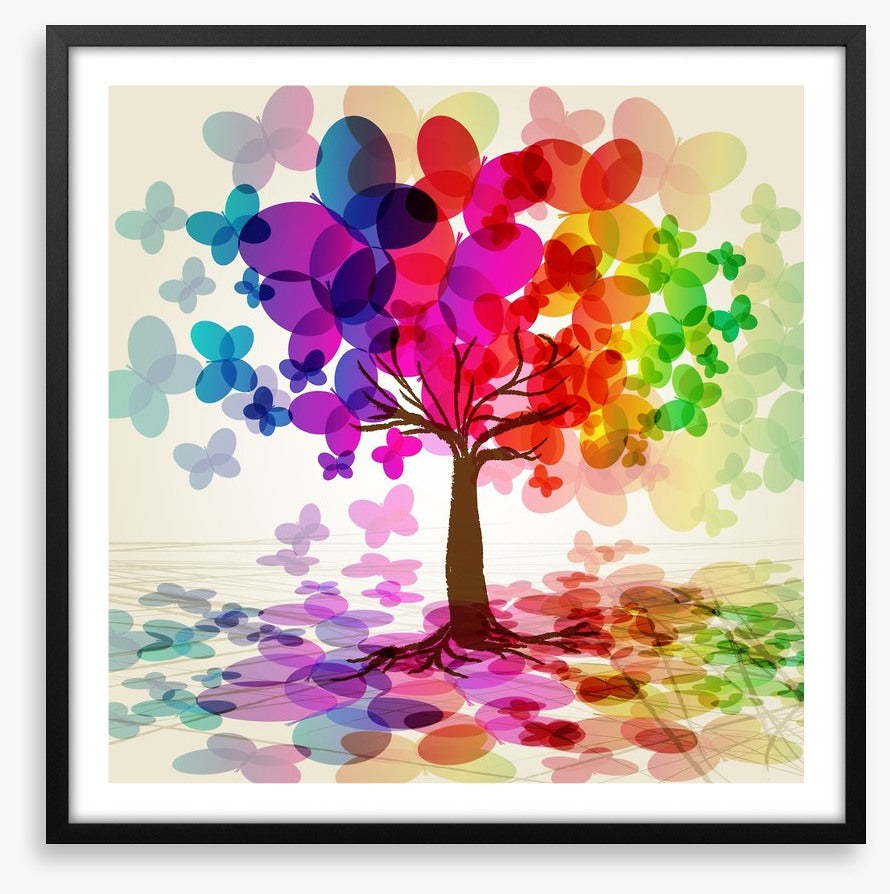 Colourful butterfly tree