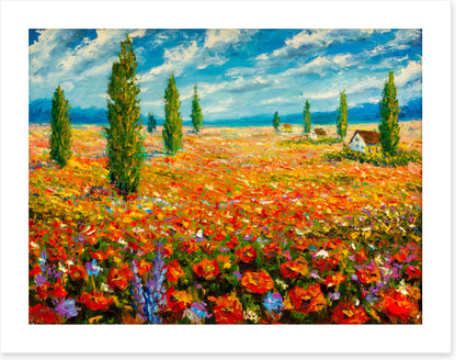 Poppy meadow poplars