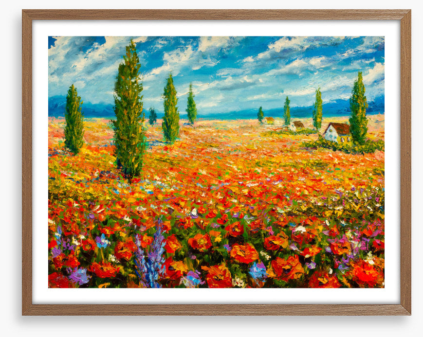 Poppy meadow poplars