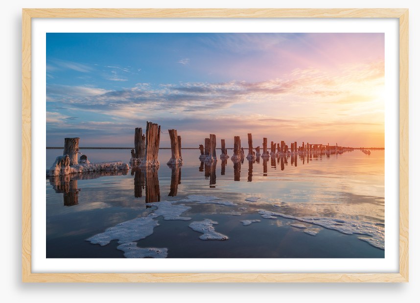 Salty lake sunset