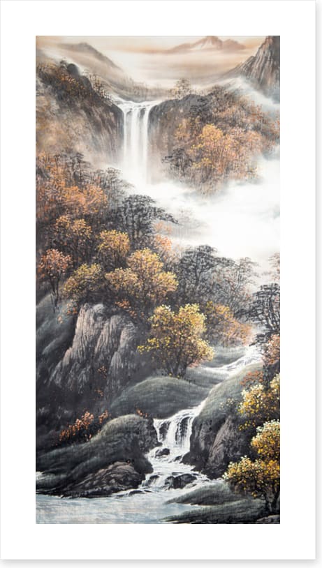 Misty mountain fall