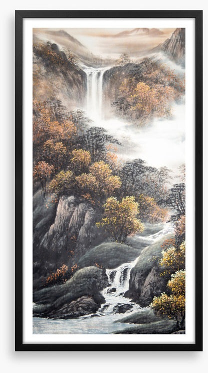 Misty mountain fall