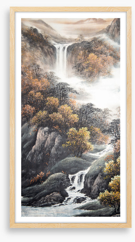 Misty mountain fall