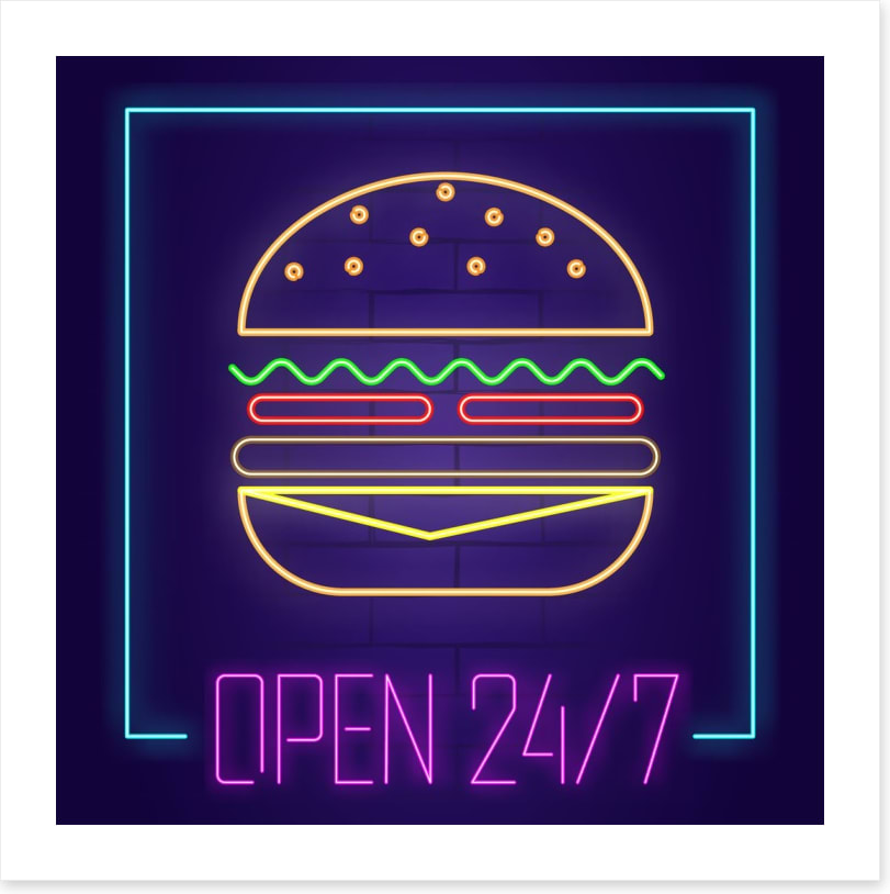 Neon burger