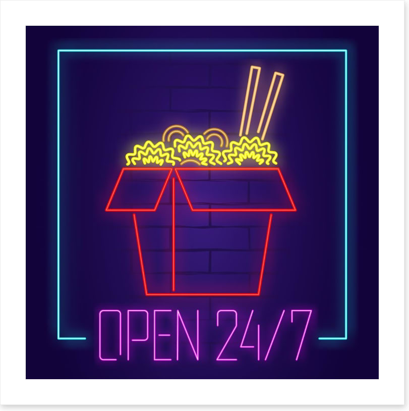 Neon noodles