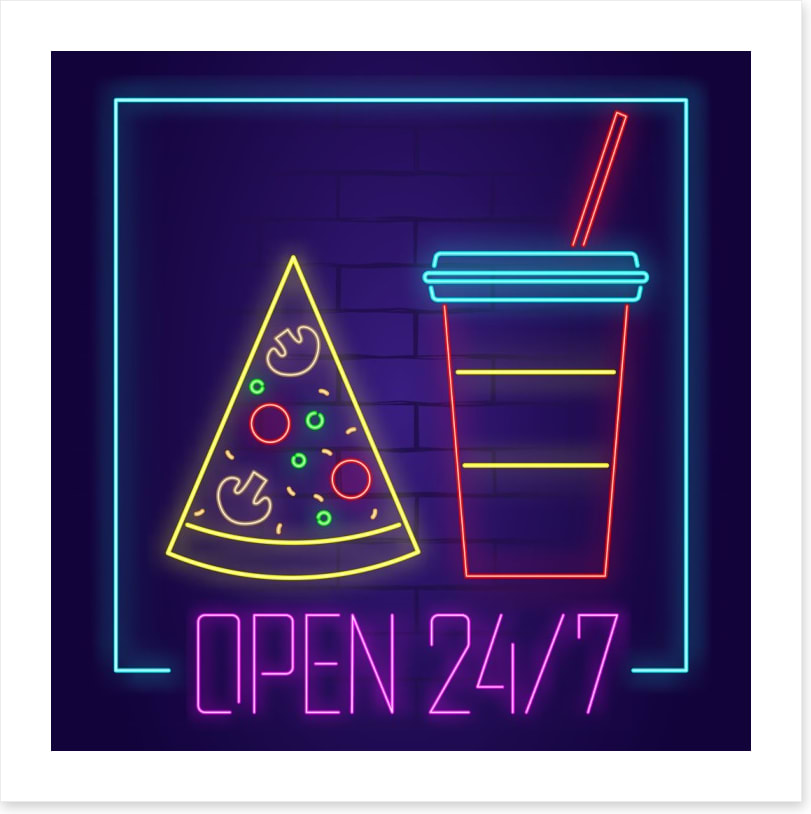 Neon pizza